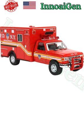 GreenLight First Responders 1989 Ford F-350 Ambulance FDNY Logistical Unit 1:64